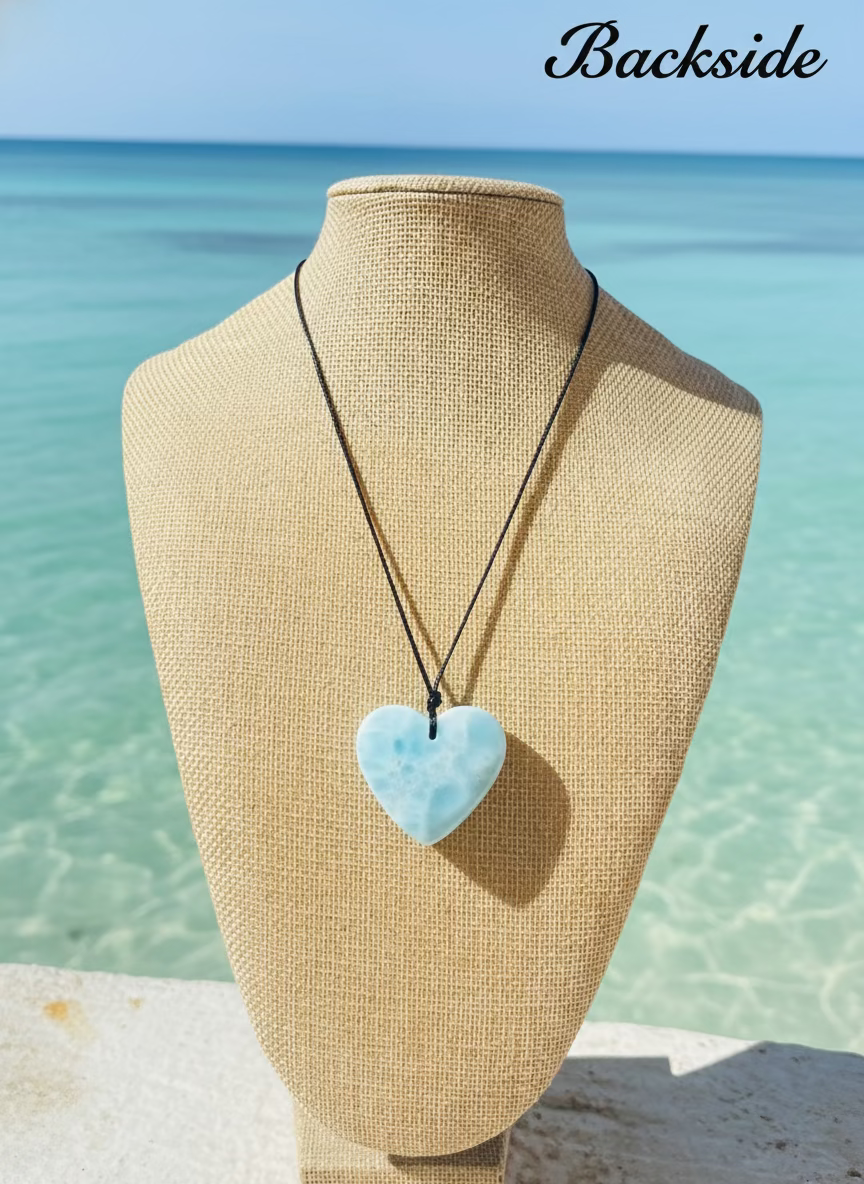 Larimar Heart Necklace for Women – Crystal Heart Gift