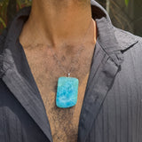 AAA grade Dominican Larimar pendant, close-up of the stone, as gifting, Mauna Vibes
