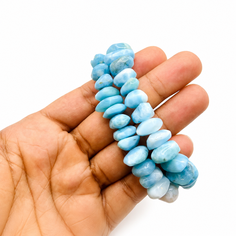 Larimar Stone Chip Bracelet