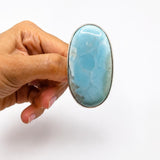 Larimar Statement Ring – Large Oval 925 Sterling Silver Jewelry