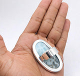 Larimar Statement Ring – Large Oval 925 Sterling Silver Jewelry