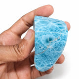 Polished AAA Larimar Fractal Freeform Slab