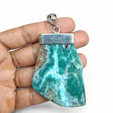 Larimar Slab Necklace - 925 Sterling Unisex Pendant