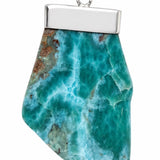 Larimar Slab Necklace - 925 Sterling Unisex Pendant