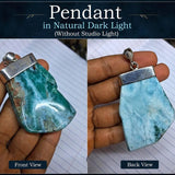 Larimar Slab Necklace - 925 Sterling Unisex Pendant