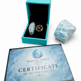 Larimar & Amber Double Stone Ring — Adjustable 925 Sterling Silver Jewelry Gift