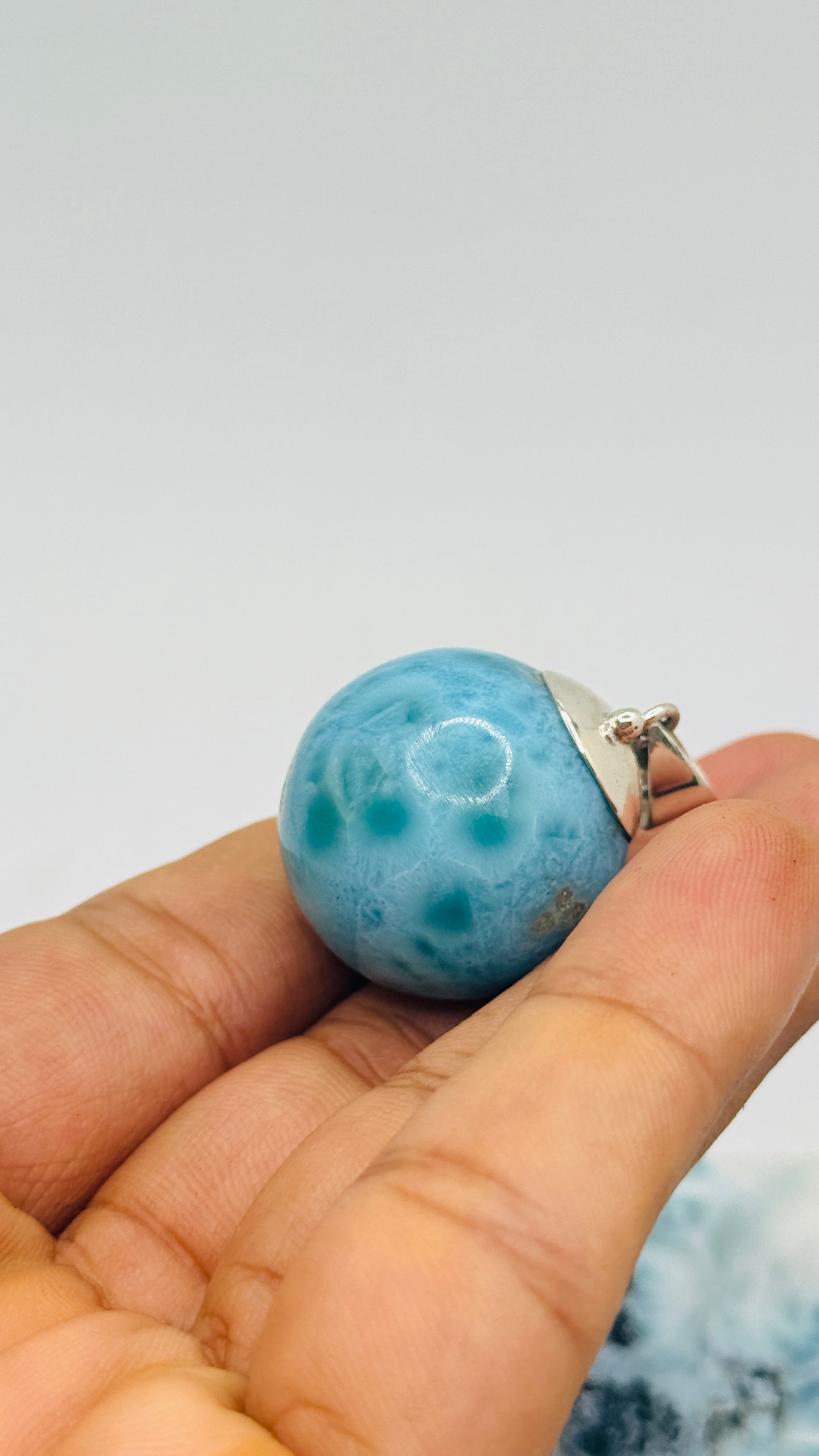 a larimar bead pendant