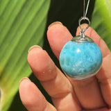 larimar round pendant
