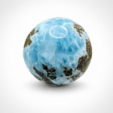 Larimar Sphere, 387g Dominican Stone Crystal Ball for Home Decor & Collectors