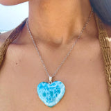 Larimar Heart Pendant – AAA Grade In 925 Sterling Silver