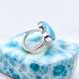 A sterling silver larimar  ring 