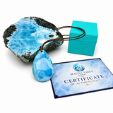 Larimar Stone Necklace – High-Grade AAA Natural Dominican Larimar | Azul Collection #1