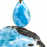 Larimar Stone Necklace – High-Grade AAA Natural Dominican Larimar | Azul Collection #1