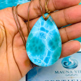 Larimar Stone Necklace – High-Grade AAA Natural Dominican Larimar | Azul Collection #1