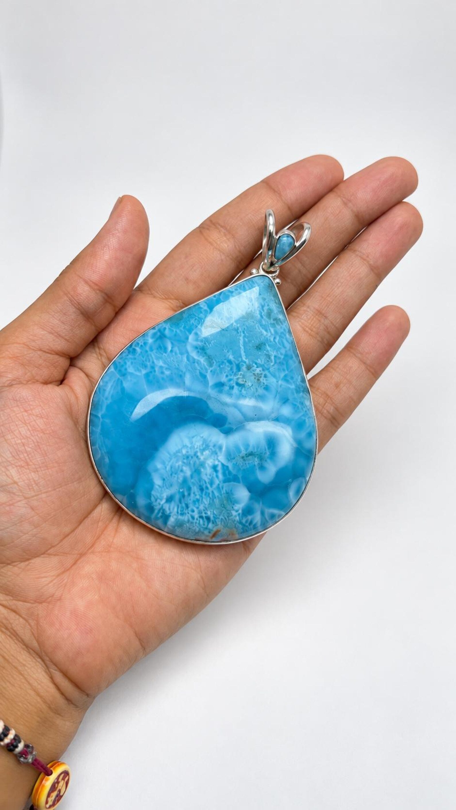 A Super Blue Larimar Stone Pendant