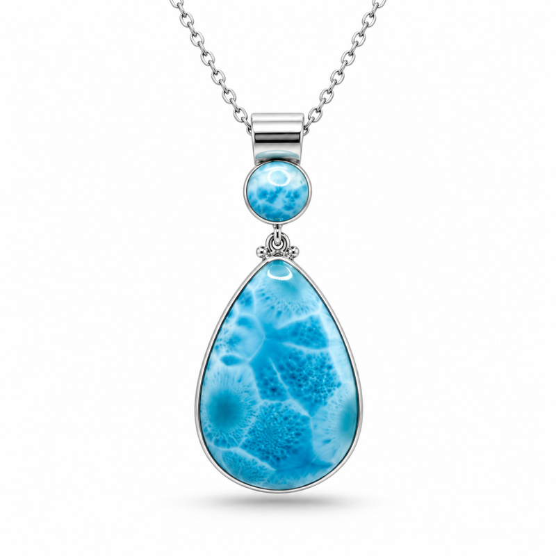 A larimar pendant necklace