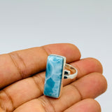 a silver larimar ring
