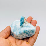 an adjustable larimar ring