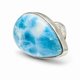 Larimar ring on a white background