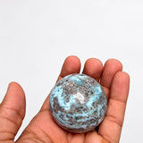 Rare Larimar Spheres with Iron Inclusions