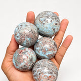 Rare Larimar Spheres with Iron Inclusions