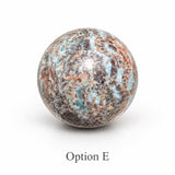Rare Larimar Spheres with Iron Inclusions