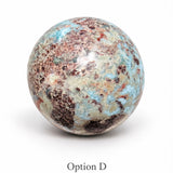 Rare Larimar Spheres with Iron Inclusions