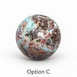 Rare Larimar Spheres with Iron Inclusions