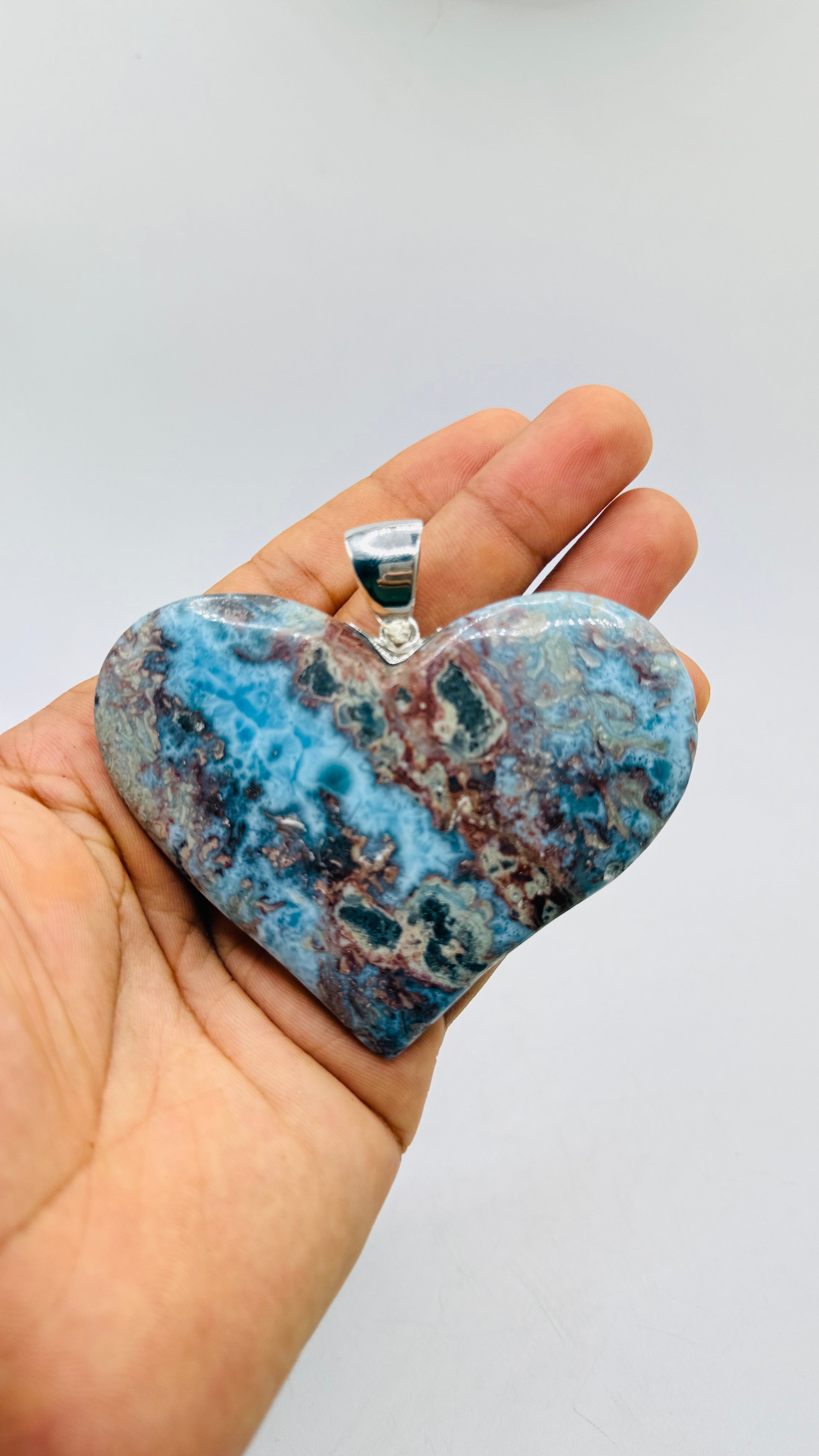 A Red Larimar Heart Pendant