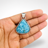 AAA Larimar Freeform Unisex Pendant – 925 Sterling Silver