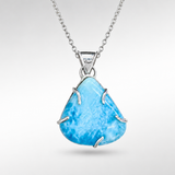 AAA Larimar Freeform Unisex Pendant – 925 Sterling Silver
