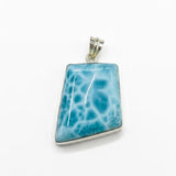 AAA Larimar Trapezoid Pendant in 925 Sterling Silver
