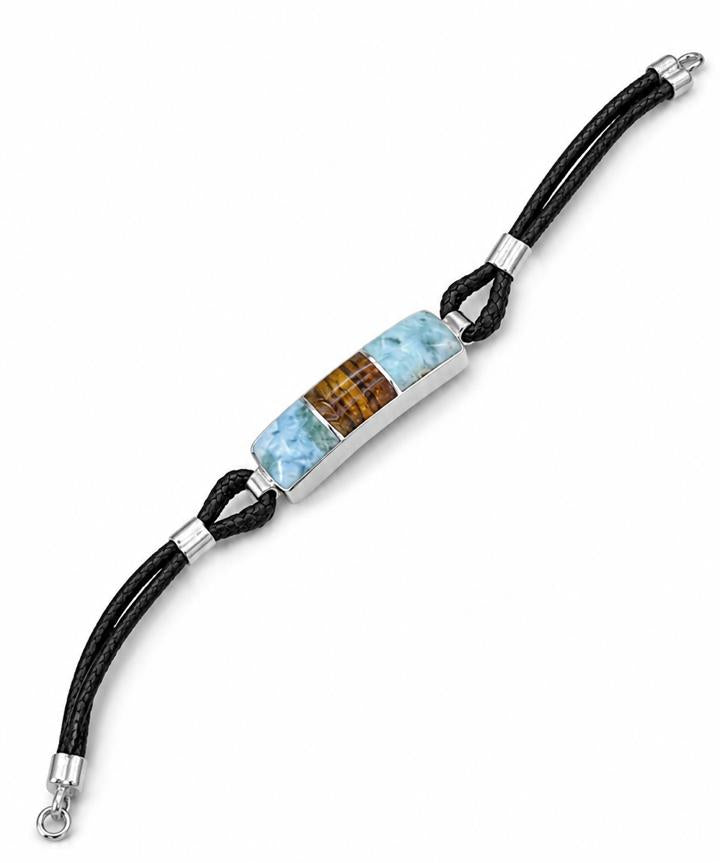 Larimar Amber Bracelet in 925 Sterling Silver
