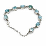 Larimar & Dominican Amber Bracelet in 925 Sterling Silver
