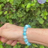 Echtes Larimar Armband – 8mm-9mm Perlen aus der Dominikanischen Republik