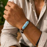 Larimar Men's Bracelet in 925 Sterling Silver