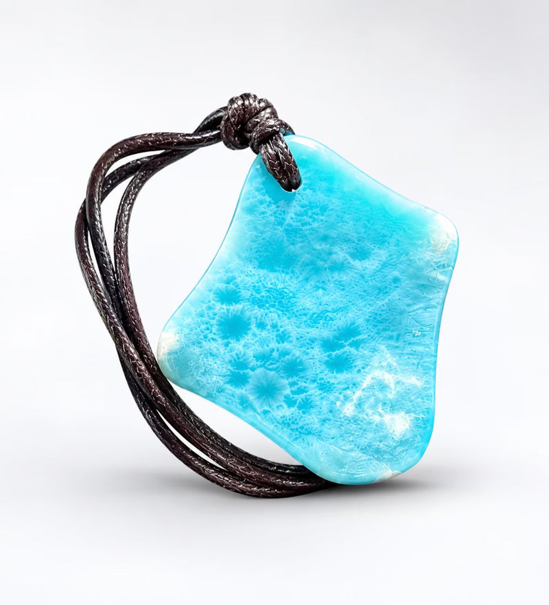 AAA Larimar Freeform Unisex Necklace