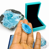 Larimar Pendant, Intense Blue Grade, 925 Sterling Silver Jewelry
