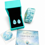 Larimar Teardrop Stud Earrings – Bezel Set 925 Sterling Silver