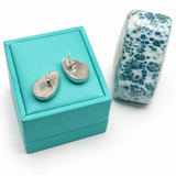 Larimar Teardrop Stud Earrings – Bezel Set 925 Sterling Silver