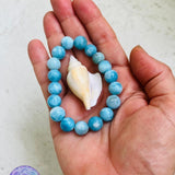 Echtes Larimar Armband – 8mm-9mm Perlen aus der Dominikanischen Republik