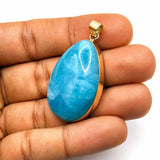 Super Blue Larimar Gold Plated Pendant