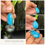Super Blue Larimar Gold Plated Pendant