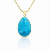 Super Blue Larimar Gold Plated Pendant