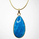 Super Blue Larimar Gold Plated Pendant