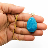 Super Blue Larimar Gold Plated Pendant