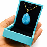 Super Blue Larimar Gold Plated Pendant