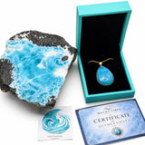 Super Blue Larimar Gold Plated Pendant