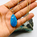 Super Blue Larimar Gold Plated Pendant