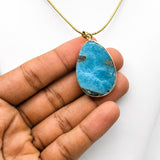 Super Blue Larimar Gold Plated Pendant